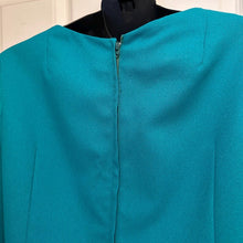 Vintage 70s H&T Creation Teal Cape Dress Size SSW / S | Rare Sheer Chiffon Tiered Overlay Cocktail Dress | Retro V-Neck Avant Garde Dress