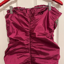 Vintage Nicole Bakti Silk Strapless Gown | Fuchsia Beaded Mermaid Evening Dress Made in USA