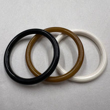 Vintage Acrylic Bangle Set of 3 | Black Brown & White Bangles | Retro Lucite Stack Bracelets | Minimalist Vintage Jewelry