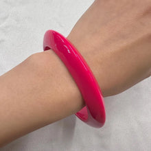 Vintage Hot Pink Acrylic Bangle Bracelet | Chunky Fuchsia Statement Bracelet | Retro Y2K Jewelry
