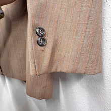 Vintage Italian Beige Pinstripe Blazer | Classic Tailored Jacket | Neutral Business Blazer | Women’s Medium