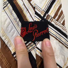 Vintage Louis Pierrot Cotton Neck Tie | Brown Plaid Pattern | French Label | Classic Menswear