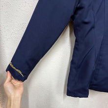 Vintage 80s Navy Blazer | Gold Baroque Scroll Embroidery, Double-Breasted Jacket