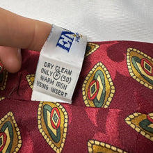 Vintage Australian ENVOY Necktie Burgundy Geometric Paisley Pattern Retro Tie