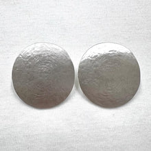 Silver Textured Disc Statement Stud Earrings – Bold Round Minimalist