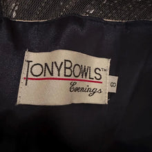 Vintage Tony Bowls Navy Beaded Tulle Evening Dress – Celestial Y2K Princess Gown