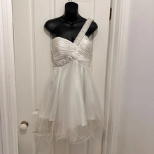 Vintage White One Shoulder Pearl Embellished Party Dress Size 8 Fairy Prom Dress