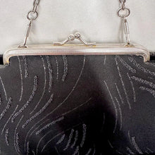 Vintage Black Beaded Evening Bag | Art Deco Style Chain Shoulder Purse