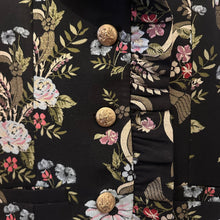 Trelise Cooper Couture Floral Brocade Blazer | Asymmetric Ruffle Jacket | Black Jacquard Statement Blazer | NZ Designer | Size 12