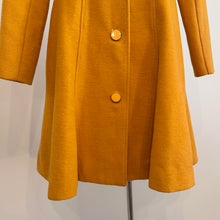 Mustard Wool Blend Coat, REVIEW Australian Designer Coat, Fit and Flare Coat, Bow Back Coat, Vintage Inspired Statement Coat, Size 8