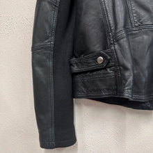 Whistles Black Leather Moto Biker Jacket | Genuine Leather YKK Zip Women's UK 10
