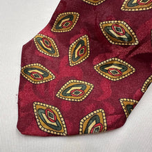 Vintage Australian ENVOY Necktie Burgundy Geometric Paisley Pattern Retro Tie