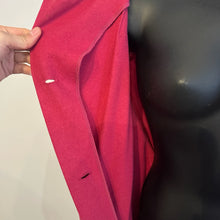 Vintage Wool and Cashmere | Magenta Pink Long Coat | Australian Made | Peter Pan Collar | Belted Wool Coat