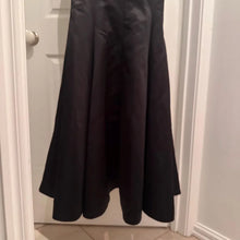 Vintage Black Satin Rhinestone Mermaid Evening Gown / Y2K One Shoulder Formal Maxi Dress / Old Hollywood Glam Prom Dress