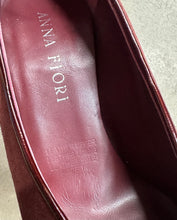 Burgundy Suede Bow-Front Platform Heels – Vintage Classic