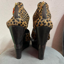 Diane von Furstenberg Leopard Calf Hair Wedge Sandals | DVF Platform Heels | Vintage Designer Shoes