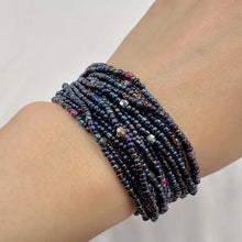 Vintage Handwoven Beaded Cuff Bracelet | Navy Seed Bead Macramé Bracelet | Boho Artisan Statement Bracelet | Button Closure