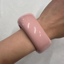 Vintage Pink Acrylic Bangle | Sculptural Chunky Bracelet | Wide Statement Cuff | Retro Lucite Style Jewelry