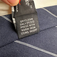 Vintage Australian “Bushko” Navy Striped Tie with White Diagonal Lines