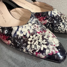 Peter Kaiser Floral Slingback Kitten Heels | Pointed Toe Patent Finish Dress Shoes