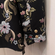 Trelise Cooper Couture Floral Brocade Blazer | Asymmetric Ruffle Jacket | Black Jacquard Statement Blazer | NZ Designer | Size 12
