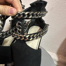 Robert Robert Black Suede Chain Strap Stiletto Heels (EU40)