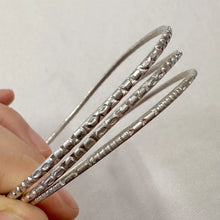 Vintage Silver Tone Mixed Textured Stacking Bangles Set of 9 | Boho Layering Bracelets | Statement Jewellery