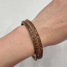 Vintage Textured Gold Tone Bangle | Embossed Statement Bracelet | Wide Ornate Cuff