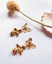 Vintage Butterfly Crystal Statement Earrings | Gold Butterfly Drop Earrings | Pink Rhinestone Glam Earrings | Romantic Coquette Jewellery