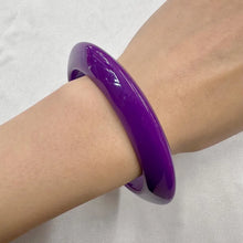 Vintage Purple Acrylic Bangle Bracelet | Glossy Chunky Retro Bracelet | Y2K Statement Jewelry
