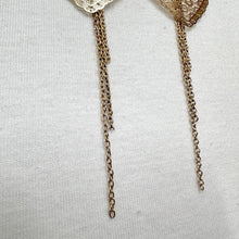 Gold Filigree Heart Chain Tassel Earrings – Vintage Lace Statement Drops