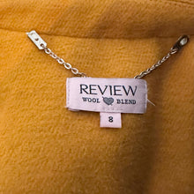 Mustard Wool Blend Coat, REVIEW Australian Designer Coat, Fit and Flare Coat, Bow Back Coat, Vintage Inspired Statement Coat, Size 8