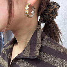 Vintage Silver Tone & Yellow Daisy Hoop Earrings | Floral Statement Earrings | Retro Flower Hoops