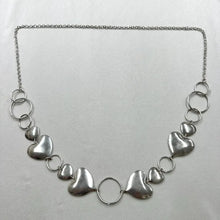 Vintage Silver Heart Statement Necklace | Y2K Chunky Heart Chain Necklace | Modern Romantic Jewelry