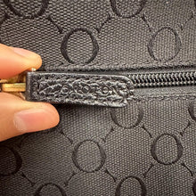 Oroton Monogram Canvas Crossbody Bag | Black Leather Trim, Australian Designer