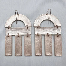 Vintage Grey Geometric Dangle Earrings | Modern Statement Drop Earrings