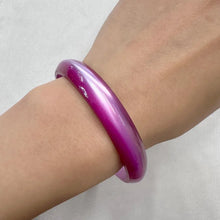 Vintage Pearlescent Pink Acrylic Bangle Bracelet | Glossy Retro Statement Bracelet | Y2K Jewelry