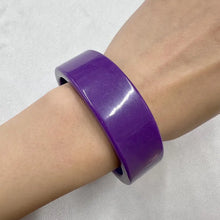 Vintage Purple Chunky Acrylic Bangle Bracelet | Bold Wide Statement Bracelet | Retro 90s Style Jewelry