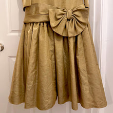 Vintage Julie Cox Designs Gold Bow Dress | Drop Waist Dress Made in Australia