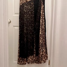 Vintage Y2K Leopard Print One Shoulder Gown | Asymmetric Maxi Dress, Sheer Overlay