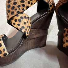Diane von Furstenberg Leopard Calf Hair Wedge Sandals | DVF Platform Heels | Vintage Designer Shoes