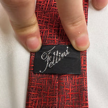 Vintage Red & Black Textured Geometric Necktie Retro Australian Tie