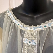 Vintage Pastel Yellow Sheer Nightgown Robe / Romantic Lace Peignoir / Fairy Coquette Lingerie Cover Up