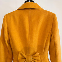 Mustard Wool Blend Coat, REVIEW Australian Designer Coat, Fit and Flare Coat, Bow Back Coat, Vintage Inspired Statement Coat, Size 8