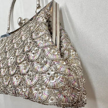 Vintage Gregory Ladner Beaded Sequin Evening Bag | White Bridal Clutch, Art Deco Style Purse