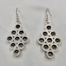 Vintage Rhinestone Cluster Drop Earrings | Silver Tone Statement Jewelry