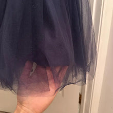 Vintage Tony Bowls Navy Beaded Tulle Evening Dress – Celestial Y2K Princess Gown
