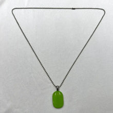 Vintage Lime Green Pendant Necklace | Retro Modern Minimalist Necklace | Mod Statement Jewelry