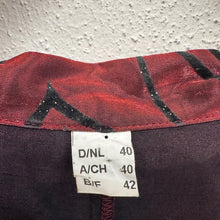 Vintage Burgundy Burnout Velvet Rose Jacket | Sheer Floral Open Front Lightweight (EU 40)
