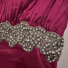 Vintage Nicole Bakti Silk Strapless Gown | Fuchsia Beaded Mermaid Evening Dress Made in USA